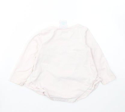 Maggie & Zoe Girls Pink  Cotton Pullover Casual Size 12 Months Round Neck Pullover - Bird
