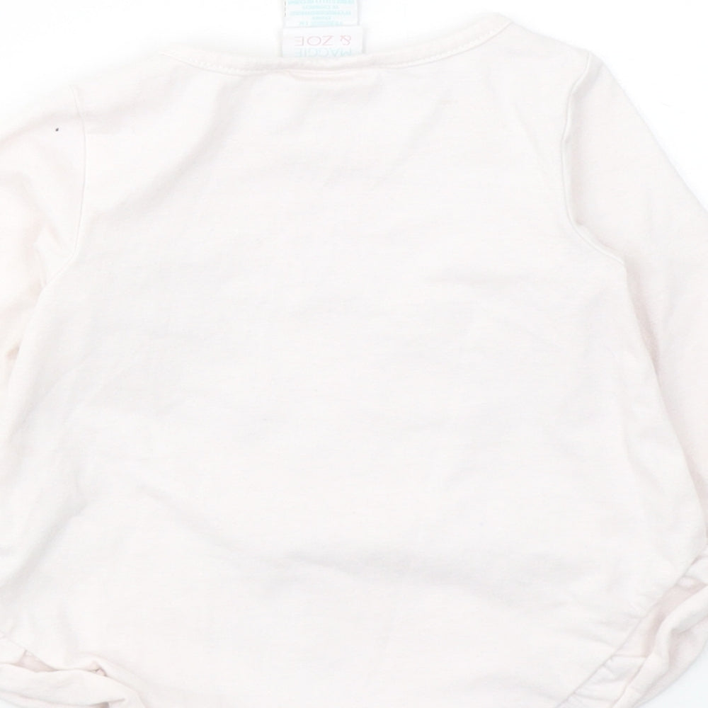 Maggie & Zoe Girls Pink  Cotton Pullover Casual Size 12 Months Round Neck Pullover - Bird