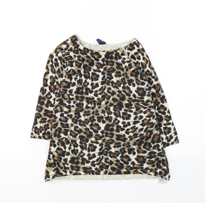 Old Navy Girls Beige Animal Print Cotton Tunic Jumper Size 12-18 Months  Pullover