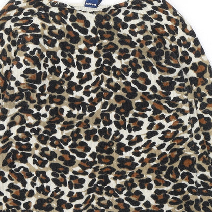Old Navy Girls Beige Animal Print Cotton Tunic Jumper Size 12-18 Months  Pullover