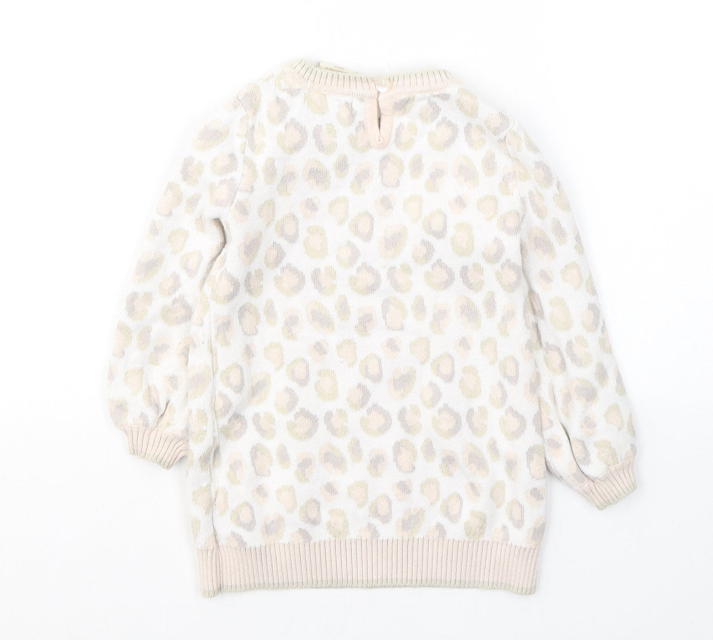 Cynthia Rowley Girls Ivory Animal Print Cotton Tunic Jumper Size 12-18 Months  Pullover