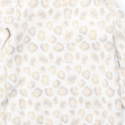 Cynthia Rowley Girls Ivory Animal Print Cotton Tunic Jumper Size 12-18 Months  Pullover