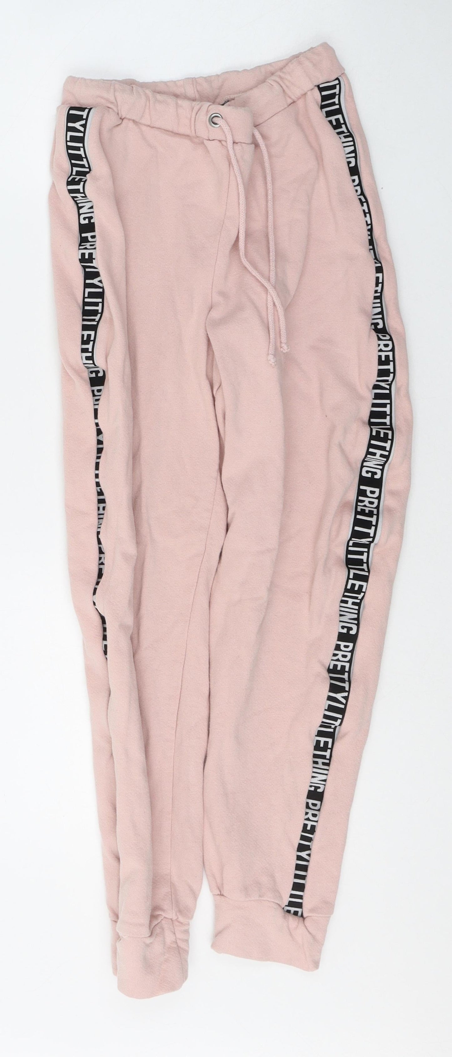 Womens UK Size 8 PRETTYLITTLETHING Regular Fit Sweatpants Pink Trousers