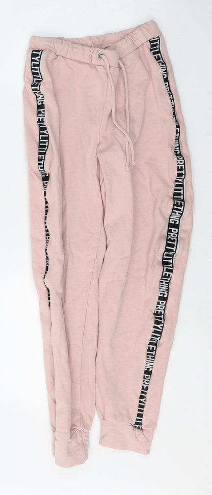 Womens UK Size 8 PRETTYLITTLETHING Regular Fit Sweatpants Pink Trousers
