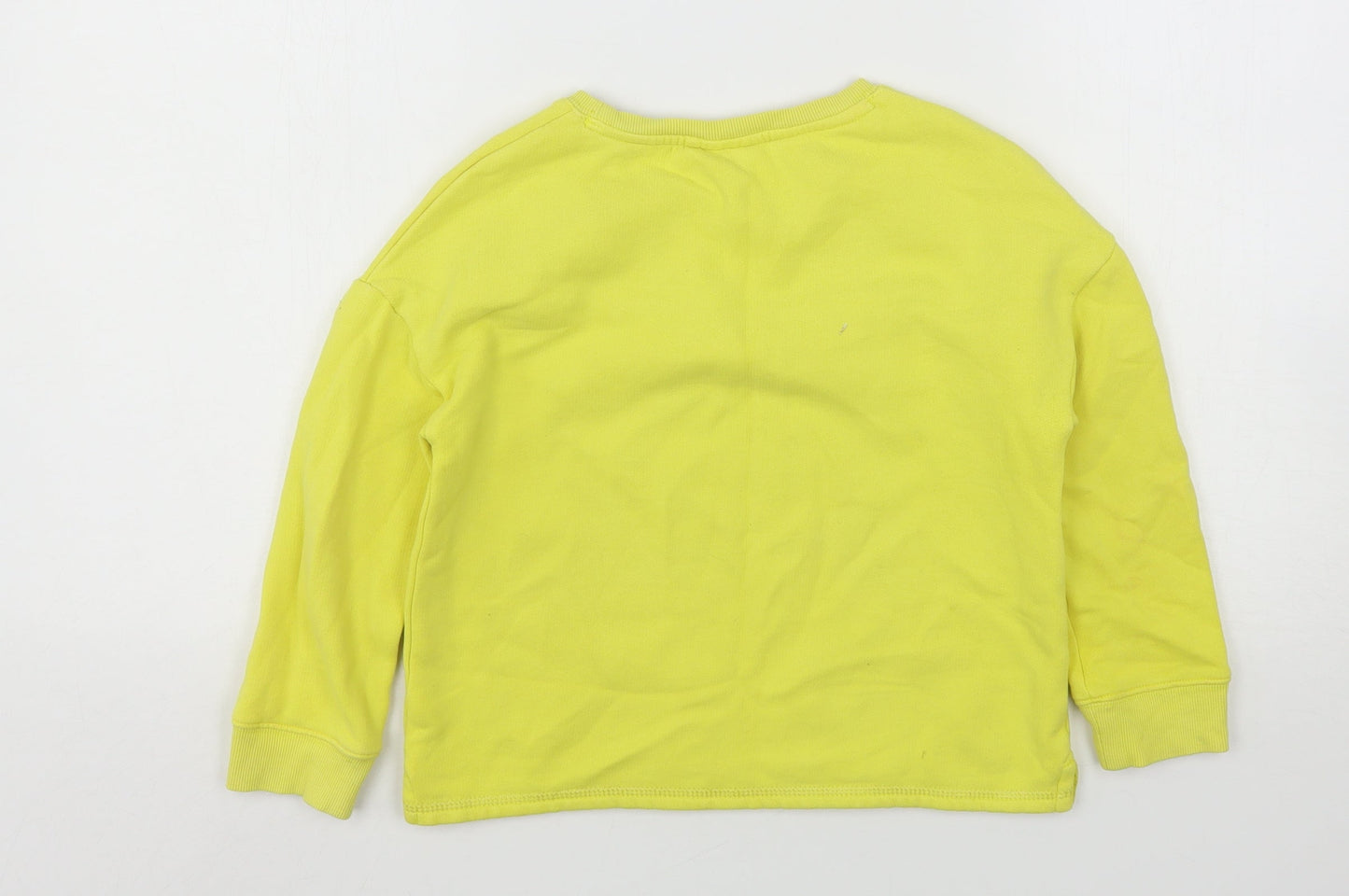NEXT Girls Yellow  Cotton Pullover Sweatshirt Size 7 Years