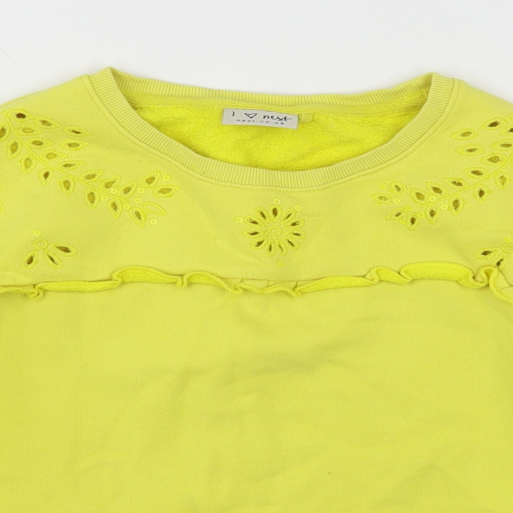 NEXT Girls Yellow  Cotton Pullover Sweatshirt Size 7 Years