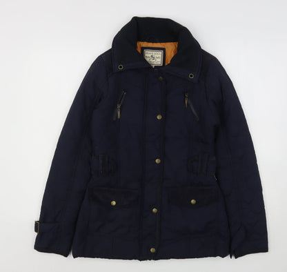 Womens UK Size 8 Brave Soul Blue Quilted Coat