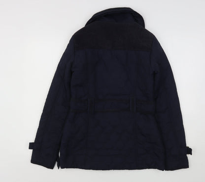 Womens UK Size 8 Brave Soul Blue Quilted Coat
