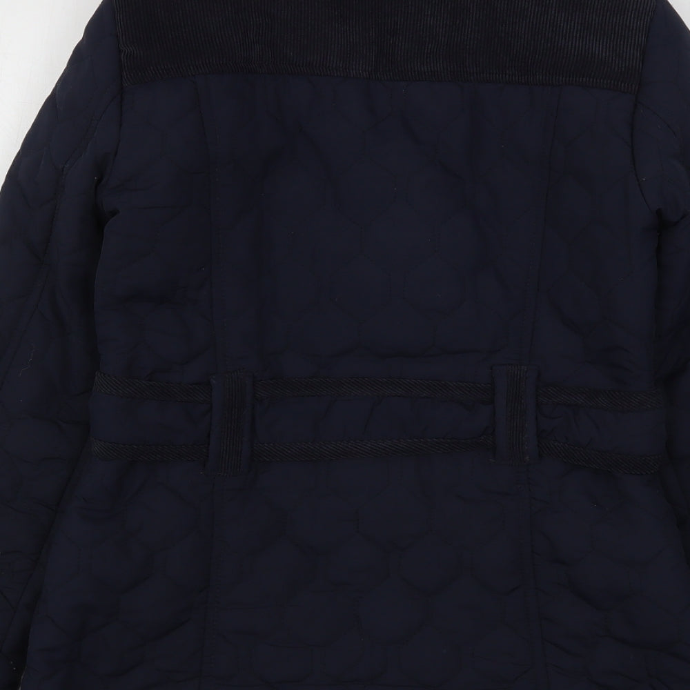 Womens UK Size 8 Brave Soul Blue Quilted Coat