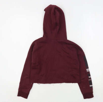 New Look Girls Purple  Polyester Pullover Hoodie Size 9 Years   - Cropped
