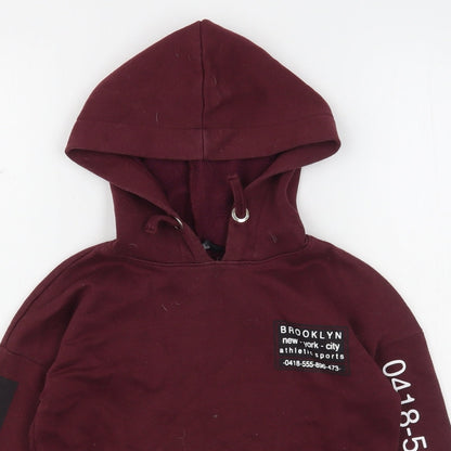 New Look Girls Purple  Polyester Pullover Hoodie Size 9 Years   - Cropped
