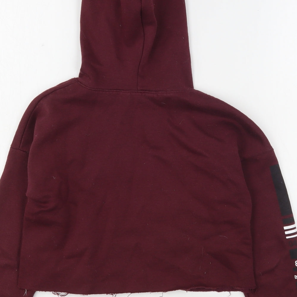 New Look Girls Purple  Polyester Pullover Hoodie Size 9 Years   - Cropped
