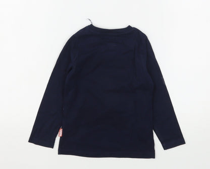 Marks and Spencer Boys Blue Geometric Cotton Basic T-Shirt Size 2-3 Years Round Neck  - Avengers