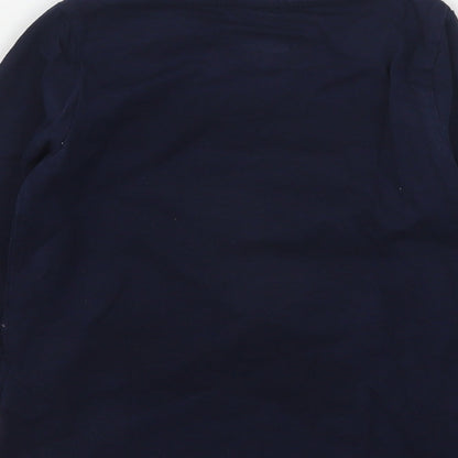 Marks and Spencer Boys Blue Geometric Cotton Basic T-Shirt Size 2-3 Years Round Neck  - Avengers