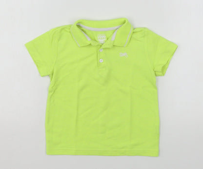 F&F Boys Green  Cotton Basic Polo Size 2-3 Years Collared