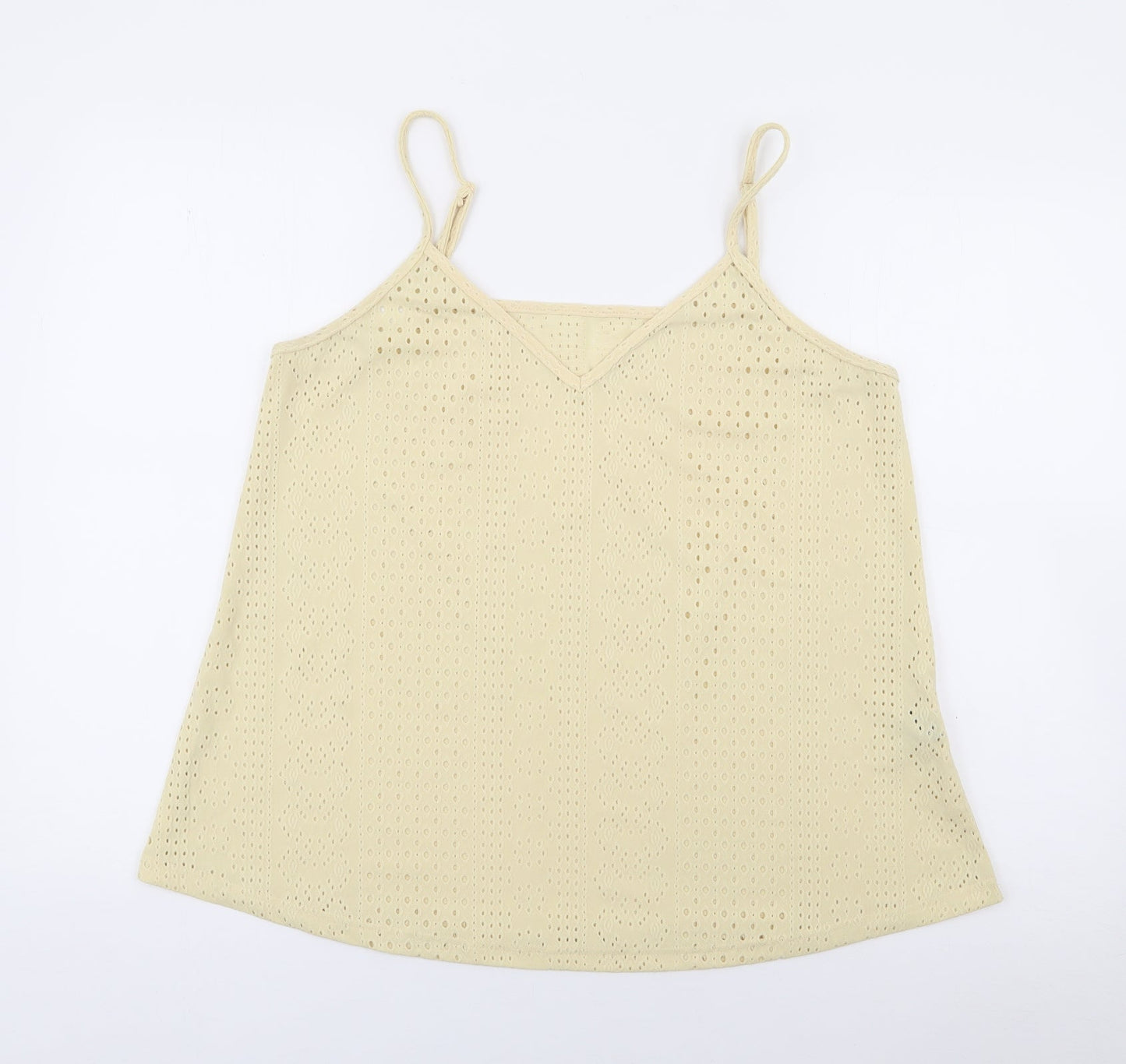 SheIn Womens Yellow Geometric Polyester Camisole Tank Size 14 V-Neck