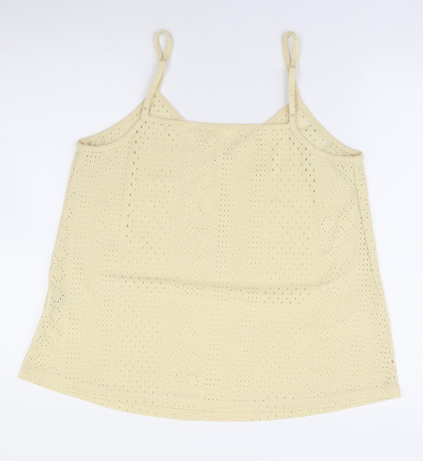 SheIn Womens Yellow Geometric Polyester Camisole Tank Size 14 V-Neck