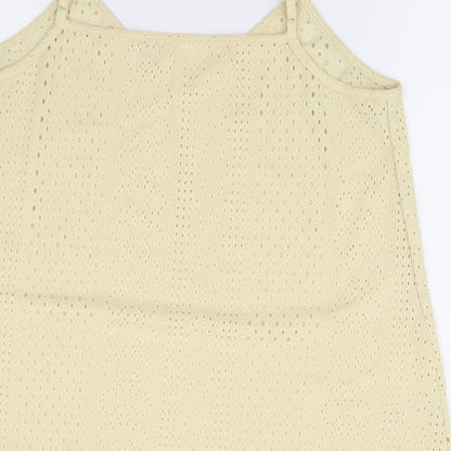 SheIn Womens Yellow Geometric Polyester Camisole Tank Size 14 V-Neck