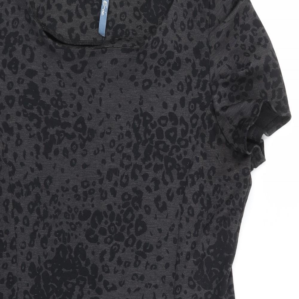 Peacocks Womens Grey Animal Print Polyester Shift  Size 14  Boat Neck Pullover