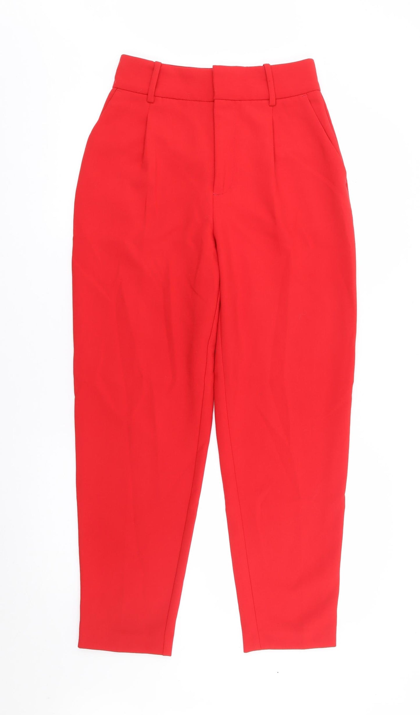 Womens UK Size S Zara Regular Fit  Red Trousers