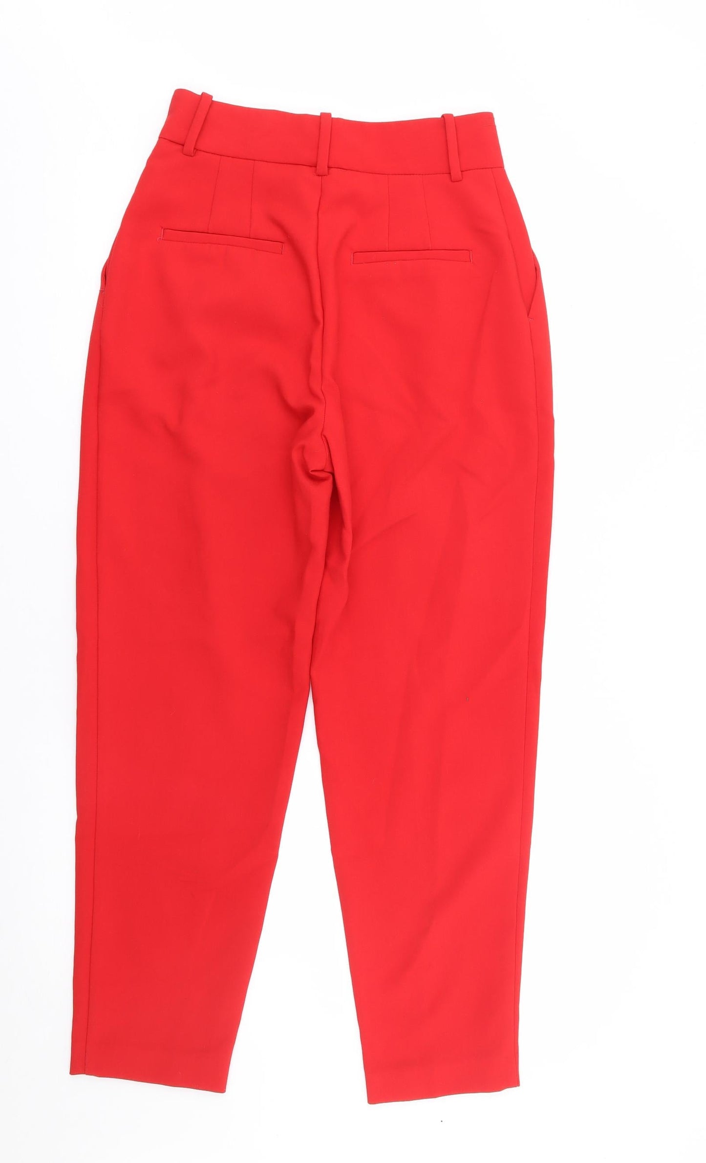 Womens UK Size S Zara Regular Fit  Red Trousers