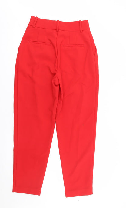 Womens UK Size S Zara Regular Fit  Red Trousers
