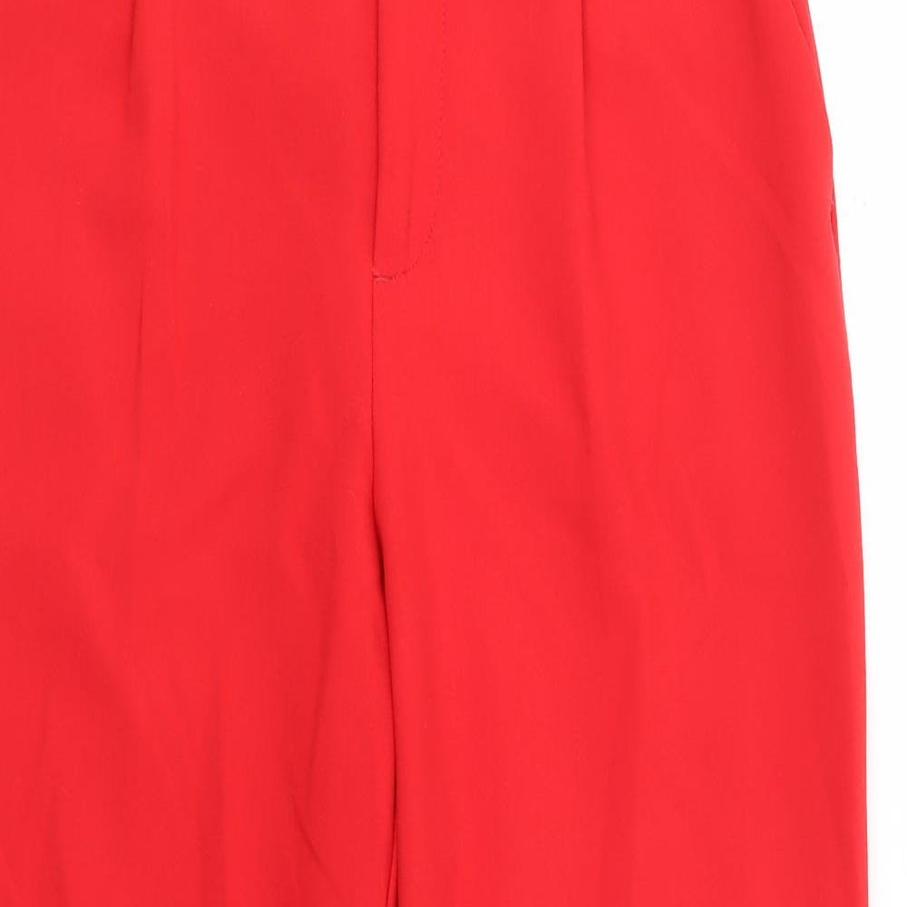 Womens UK Size S Zara Regular Fit  Red Trousers