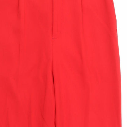 Womens UK Size S Zara Regular Fit  Red Trousers