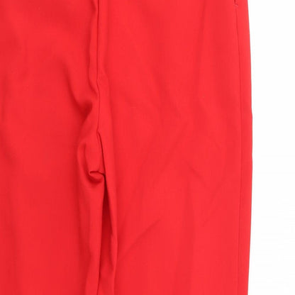 Womens UK Size S Zara Regular Fit  Red Trousers