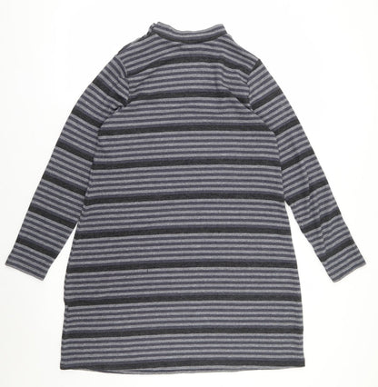 Peacocks Womens Multicoloured Striped Polyester Jumper Dress  Size 12  Mock Neck Pullover