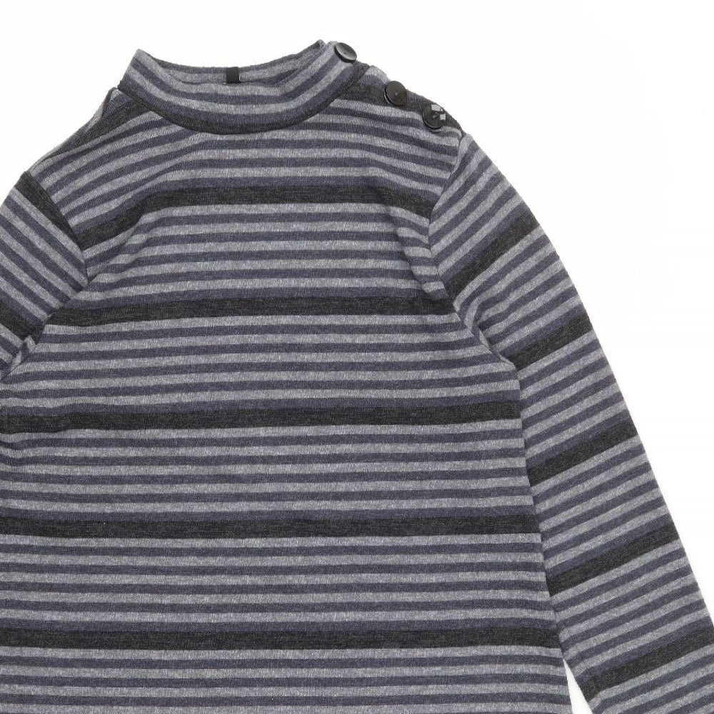 Peacocks Womens Multicoloured Striped Polyester Jumper Dress  Size 12  Mock Neck Pullover