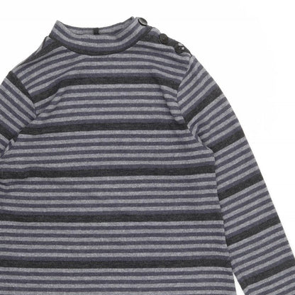 Peacocks Womens Multicoloured Striped Polyester Jumper Dress  Size 12  Mock Neck Pullover