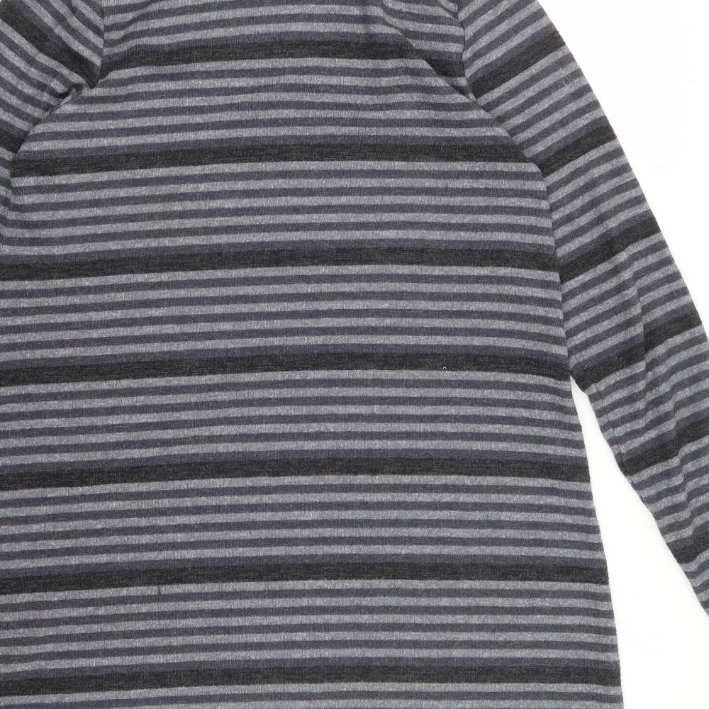 Peacocks Womens Multicoloured Striped Polyester Jumper Dress  Size 12  Mock Neck Pullover
