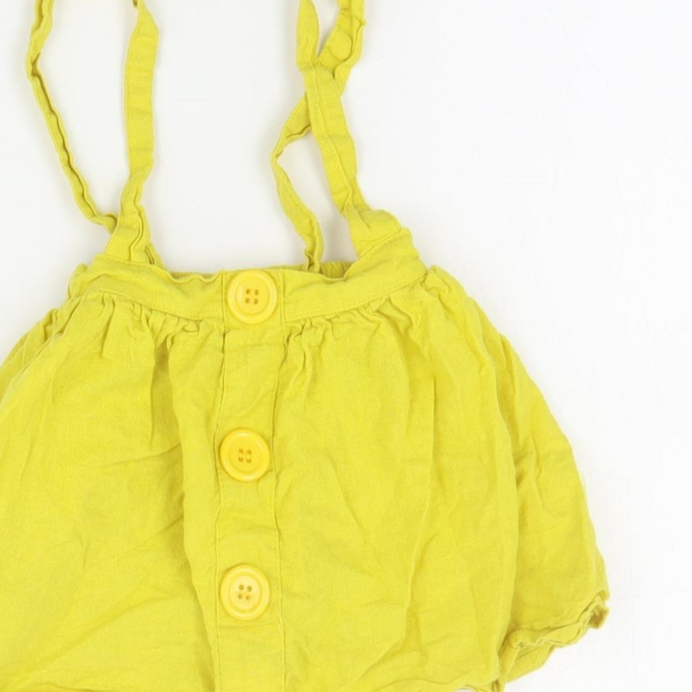 SheIn Girls Yellow  Cotton Skirt One-Piece Size 4 Years  Button