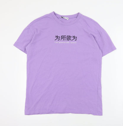 Womens UK Size 2XS FB Sister Purple Basic T-Shirt