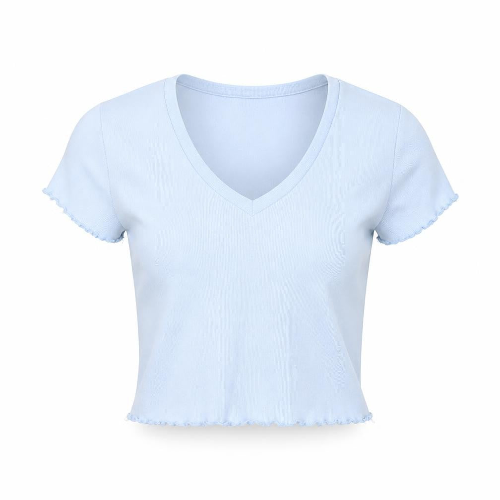 Womens UK Size 2XS FB Sister Blue Cropped T-Shirt