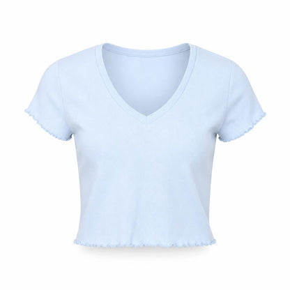Womens UK Size 2XS FB Sister Blue Cropped T-Shirt