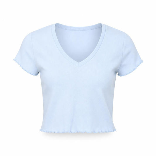 Womens UK Size 2XS FB Sister Blue Cropped T-Shirt