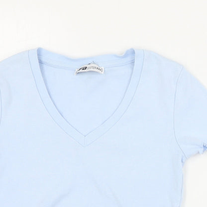 Womens UK Size 2XS FB Sister Blue Cropped T-Shirt