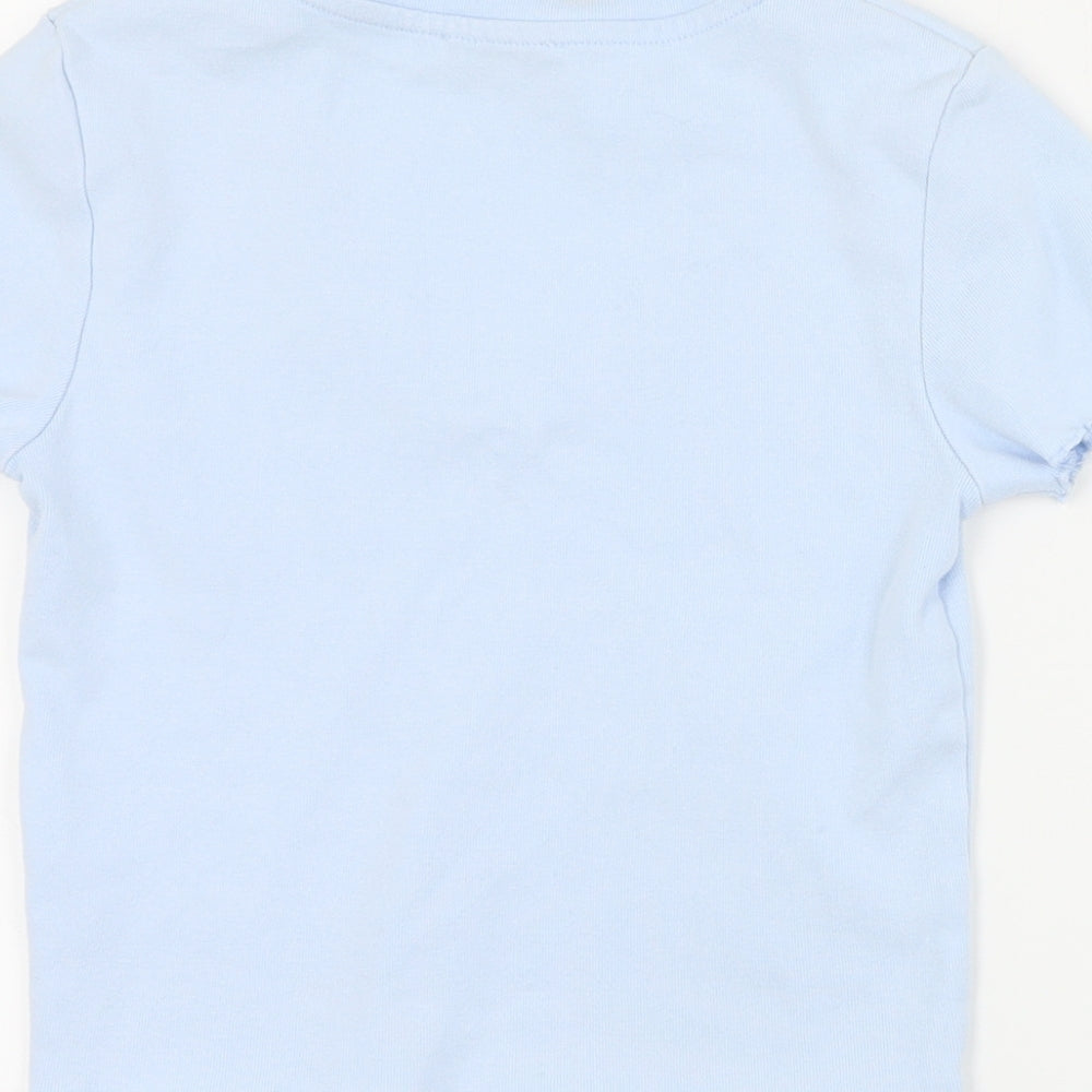 Womens UK Size 2XS FB Sister Blue Cropped T-Shirt