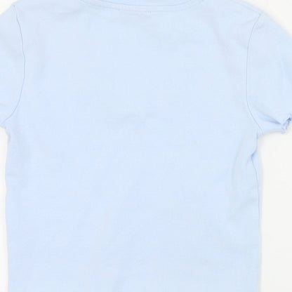 Womens UK Size 2XS FB Sister Blue Cropped T-Shirt