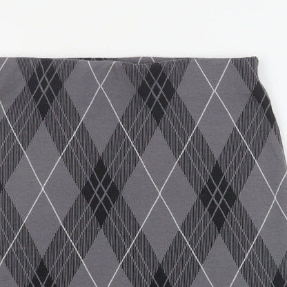New Look Womens Grey Argyle/Diamond Polyester Mini Skirt Size 8