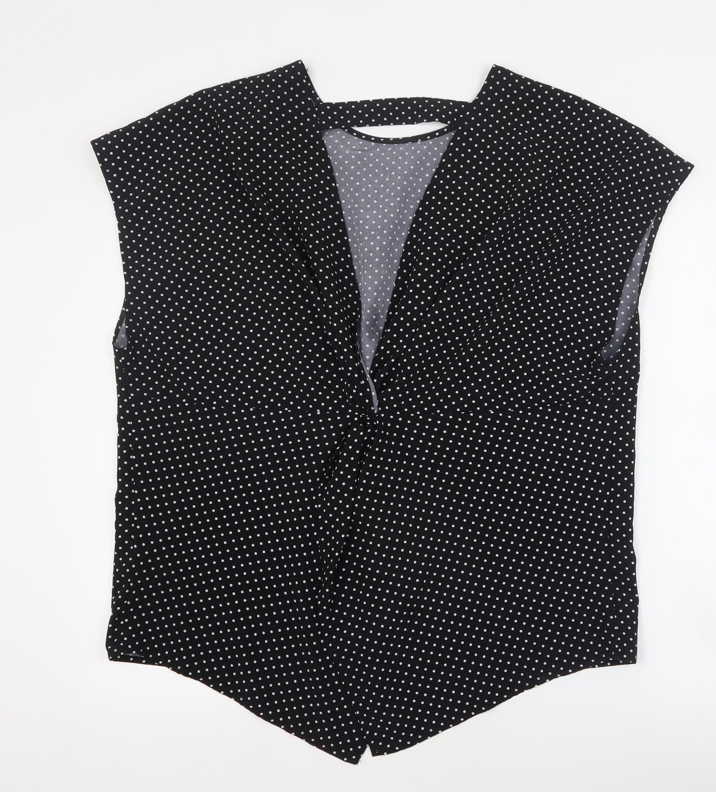 SheIn Womens Black Polka Dot Polyester Basic Blouse Size 3XL V-Neck