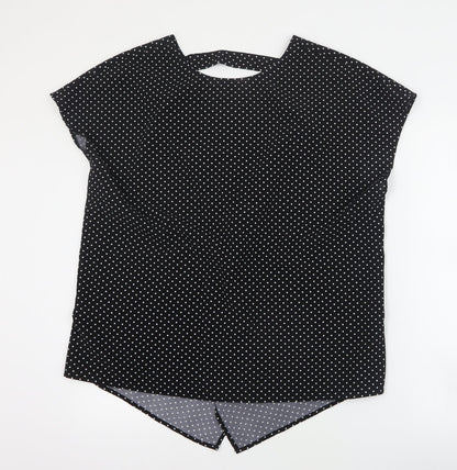 SheIn Womens Black Polka Dot Polyester Basic Blouse Size 3XL V-Neck
