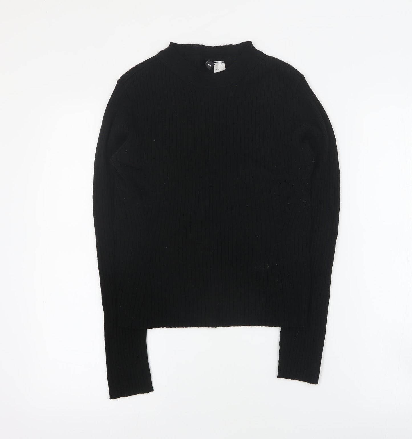 Womens UK Size M H&M Black Cropped T-Shirt