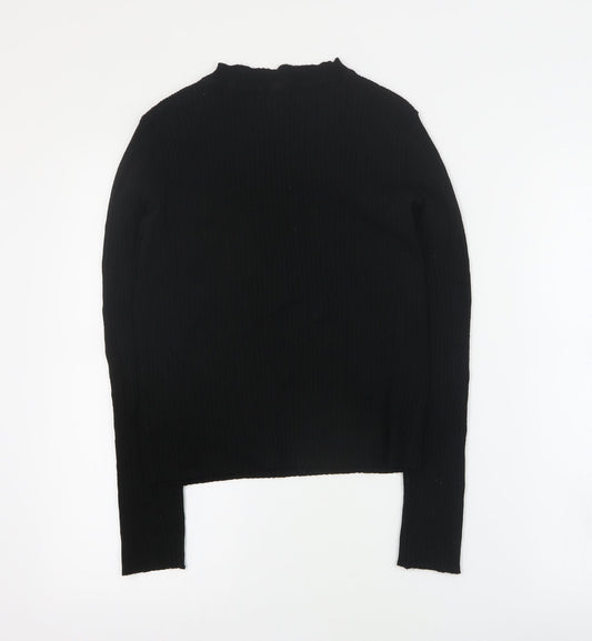 Womens UK Size M H&M Black Cropped T-Shirt