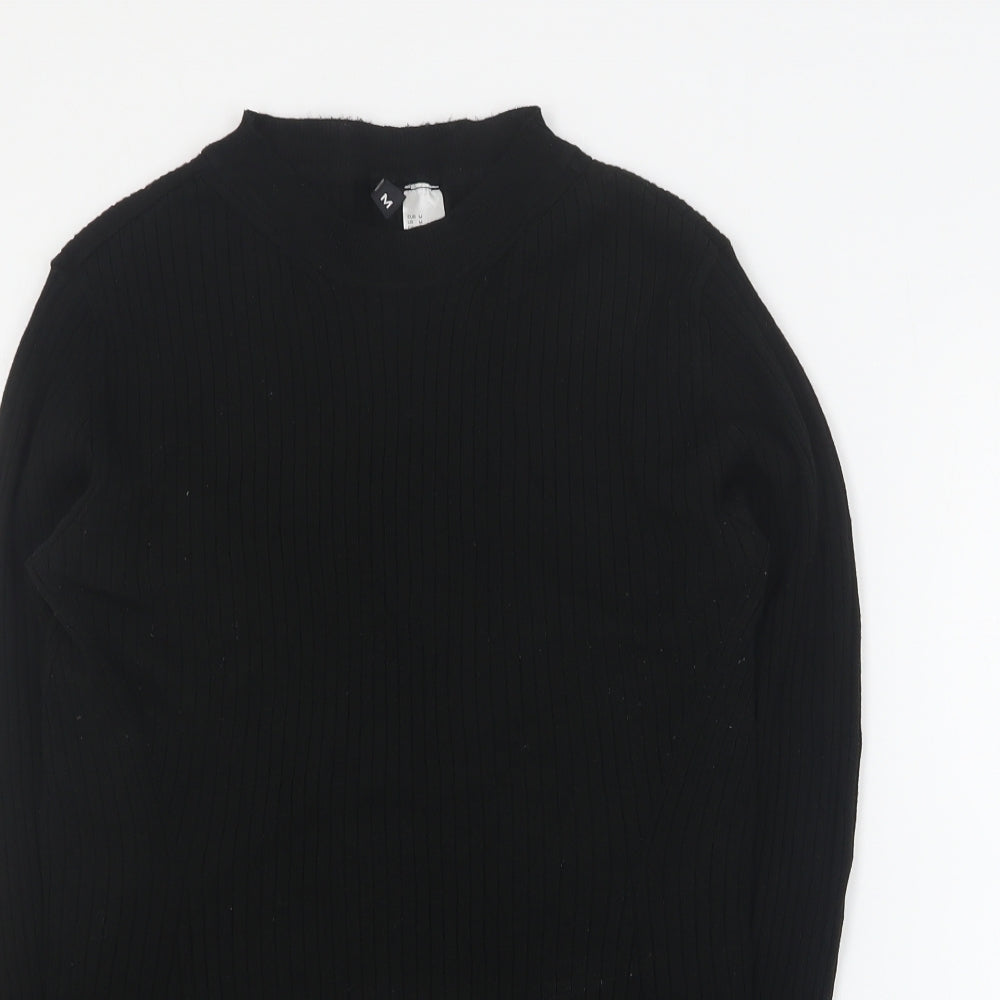 Womens UK Size M H&M Black Cropped T-Shirt