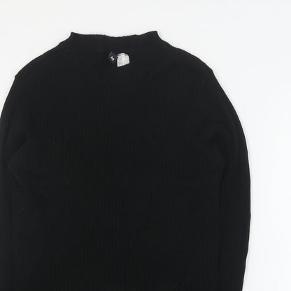 Womens UK Size M H&M Black Cropped T-Shirt