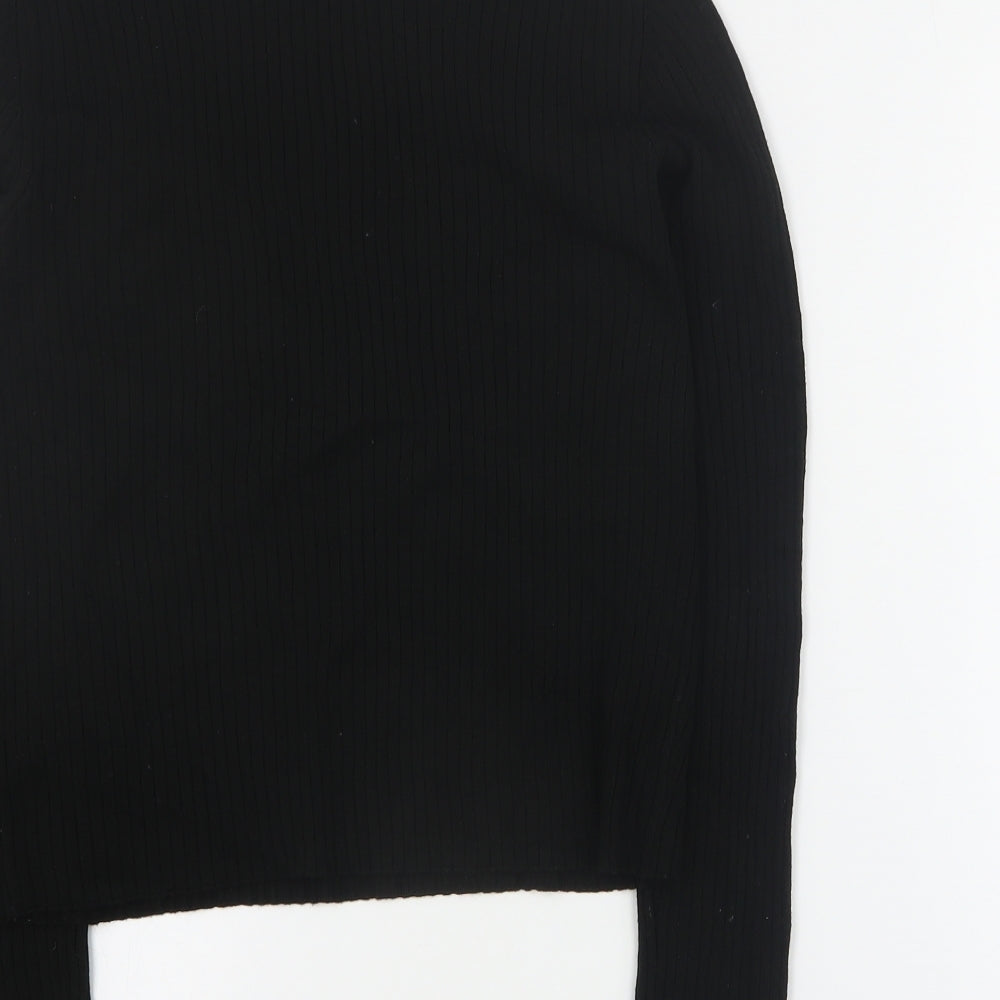 Womens UK Size M H&M Black Cropped T-Shirt