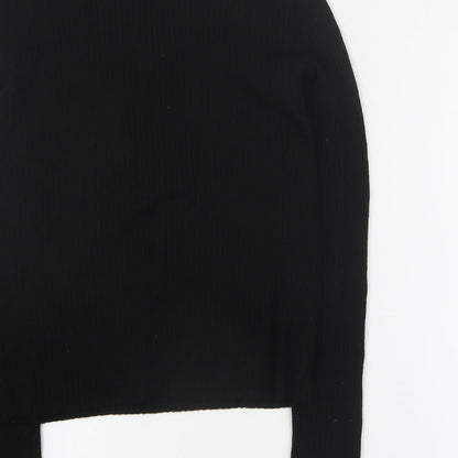 Womens UK Size M H&M Black Cropped T-Shirt